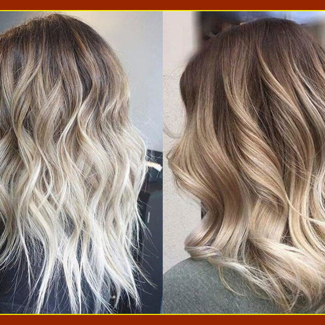 Обесцвечивание блонд техникой омбре волос средней длины