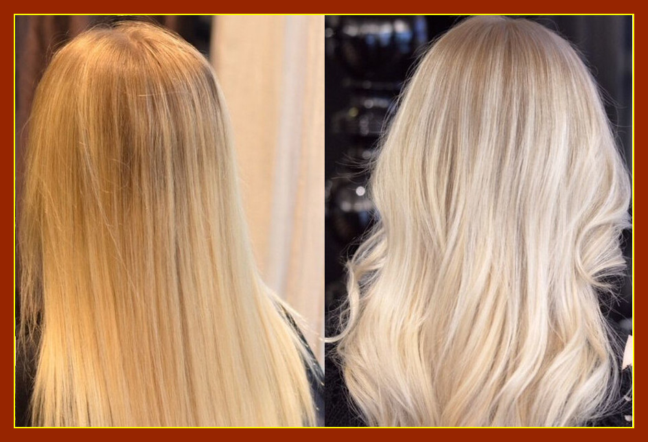Обесцвечивание блонд длинных волос