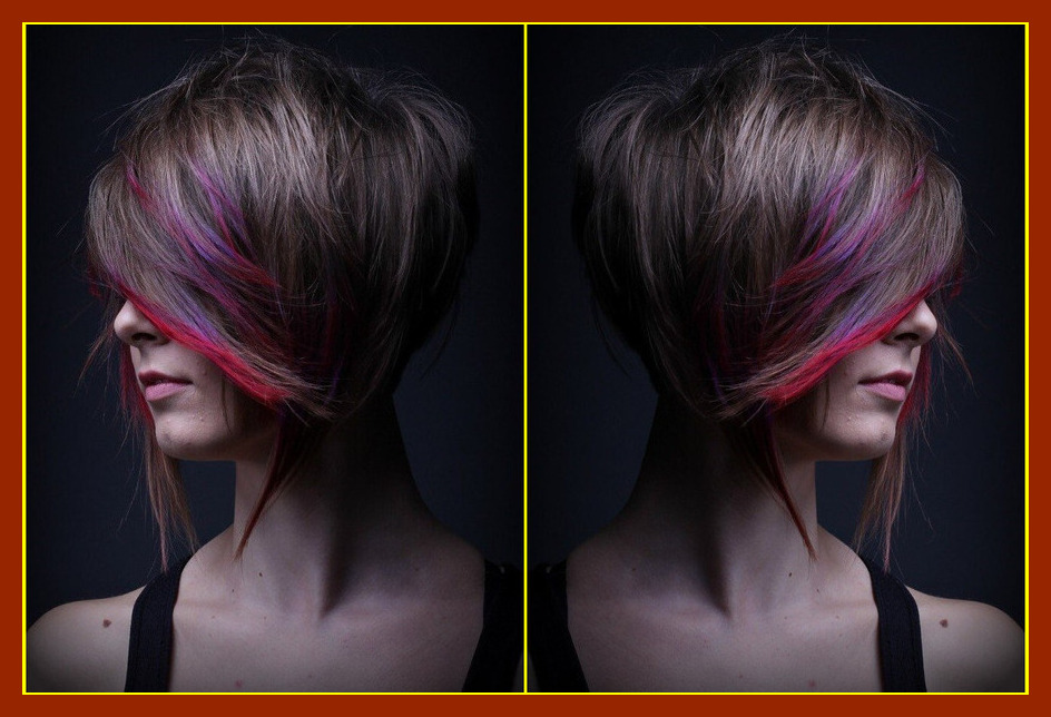 Окрашивание суперкрасками Selective/Wella волос средней длины в два цвета