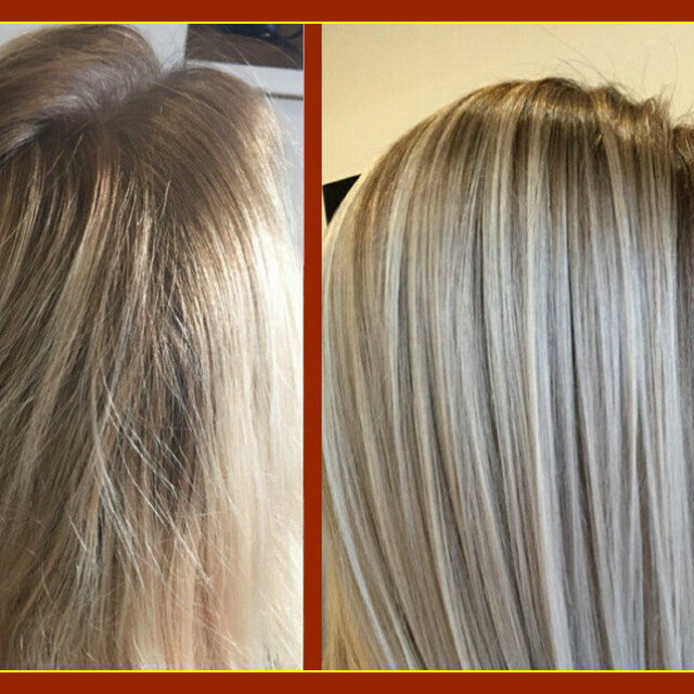 Частичное мелирование волос средней длины